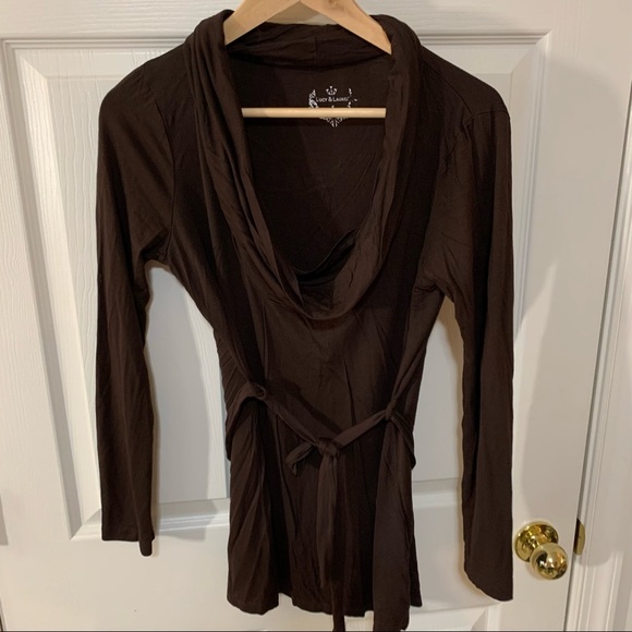Like New Lucy & Laurel Cowl Neck Tie-waist Tunic - Picture 1 of 3